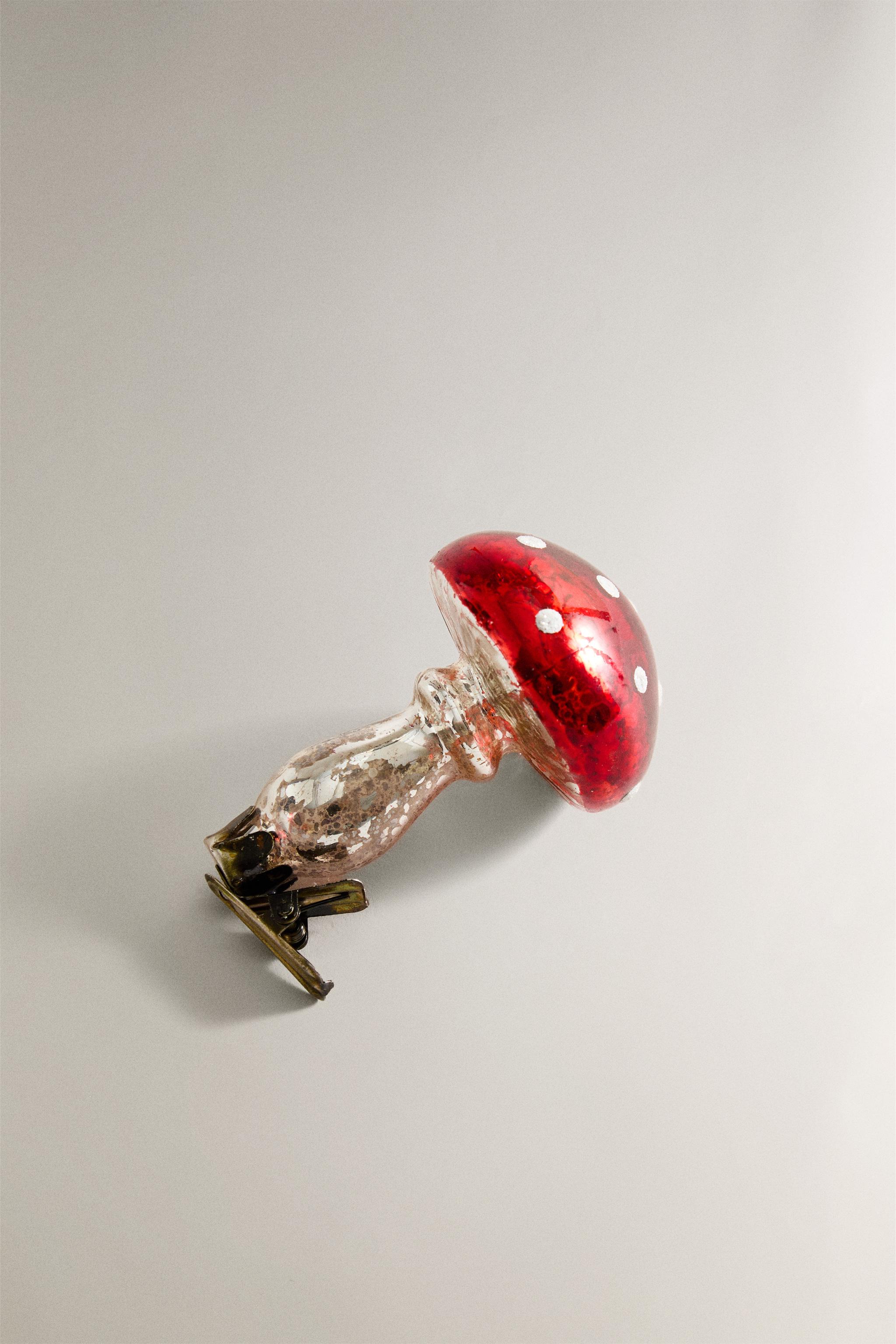 DÉCORATION CHAMPIGNON ROUGE PINCE